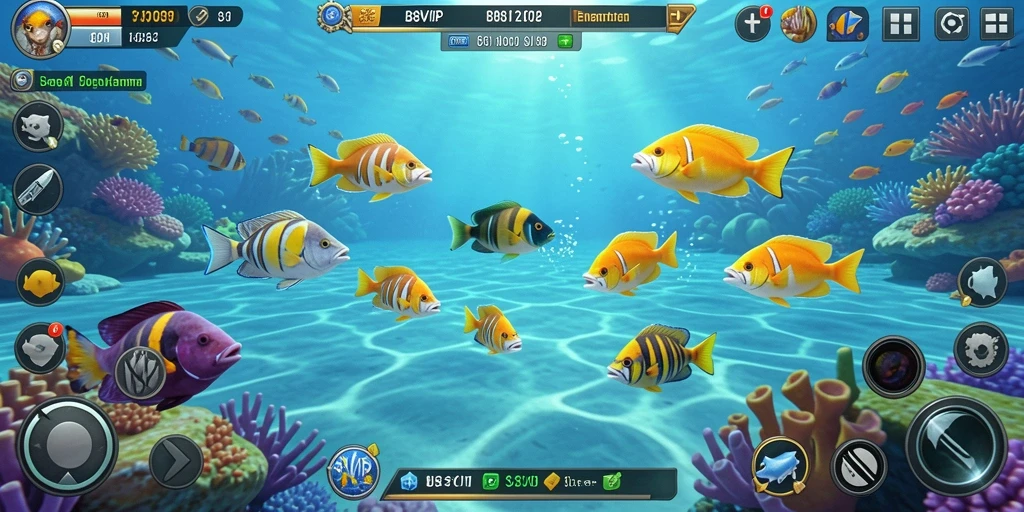 Gameplay seru Tembak Ikan B8VIP yang penuh warna.