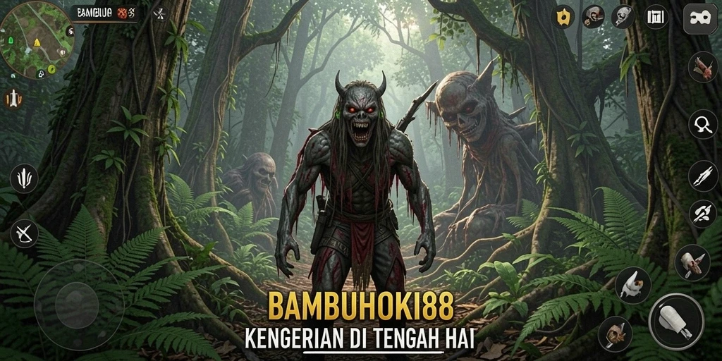 Gameplay BAMBUHOKI88 yang menegangkan di hutan gelap.