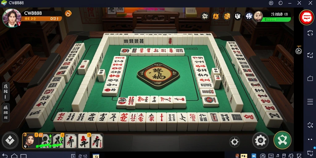 Screenshot utama CW8888 menampilkan gameplay Mahjong yang seru dan mendebarkan.