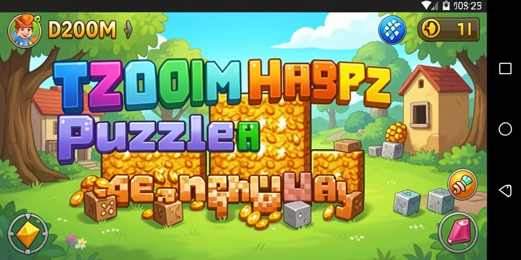 Screenshot utama D200M menampilkan gameplay puzzle yang menantang dan menarik.