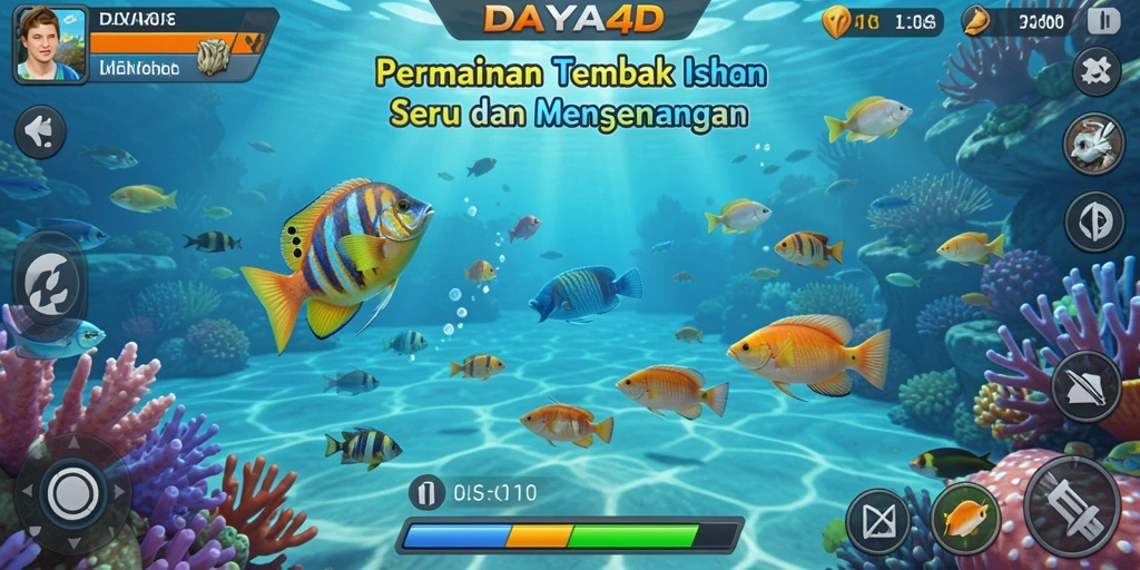 Screenshot gameplay DAYA4D menampilkan aksi menembak ikan yang seru.