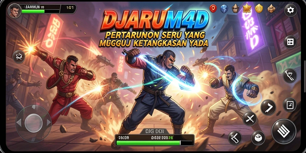Screenshot DJARUM4D menampilkan pertarungan seru dengan karakter yang dinamis.