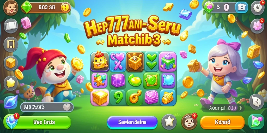 Screenshot gameplay HP777 menampilkan pengalaman seru Match-3.