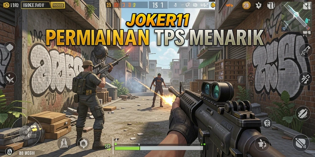 Tampilan gameplay JOKER11 yang menakjubkan dan strategis dalam pertarungan TPS.