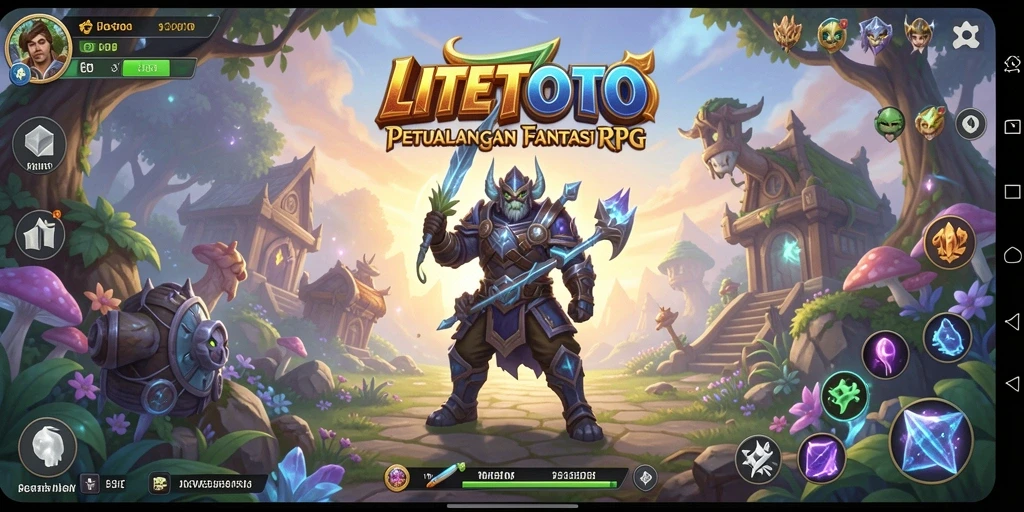 Tampilan dalam game RPG LITETOTO dengan pertarungan seru.