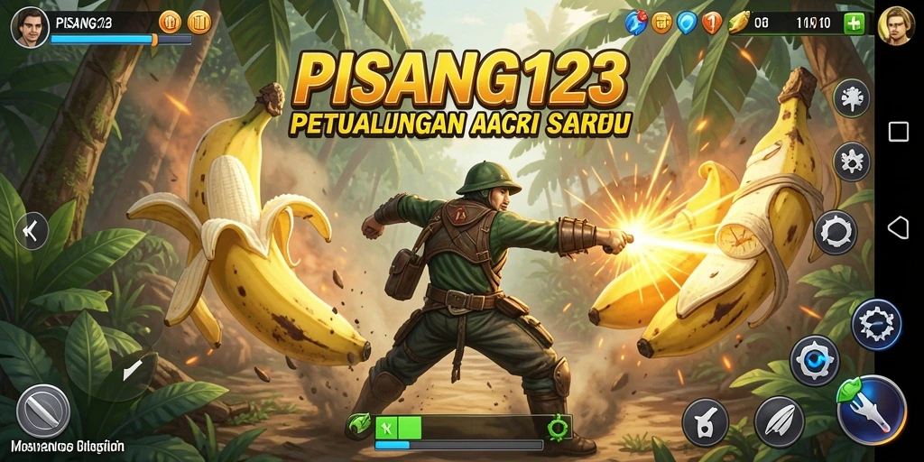 Tampilan gameplay aksi PISANG123 yang seru dan menantang.