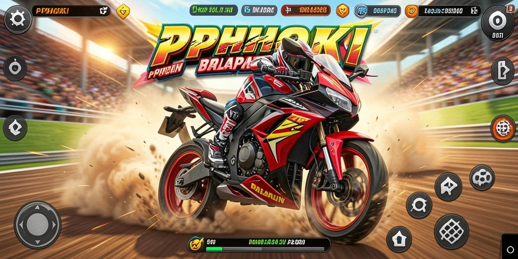 Gameplay balapan motor yang menegangkan dan seru di PPHOKI.