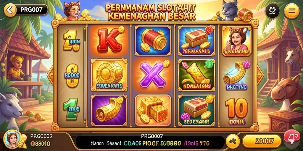 Screenshot PRG007 menampilkan gameplay menakjubkan dan peluang menang.