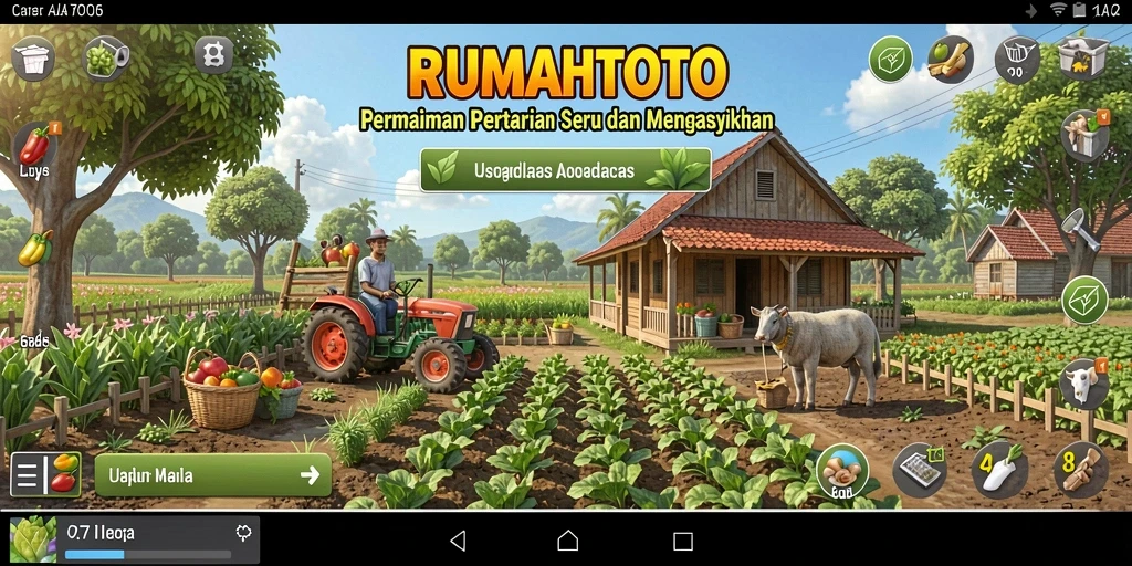 Gameplay RUMAHTOTO yang menarik dan menantang untuk bertani.