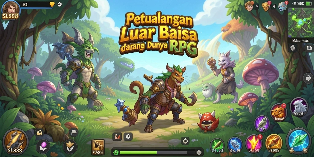 Tangkapan layar gameplay <strong>SL888</strong> menampilkan pertarungan epik dalam dunia RPG.