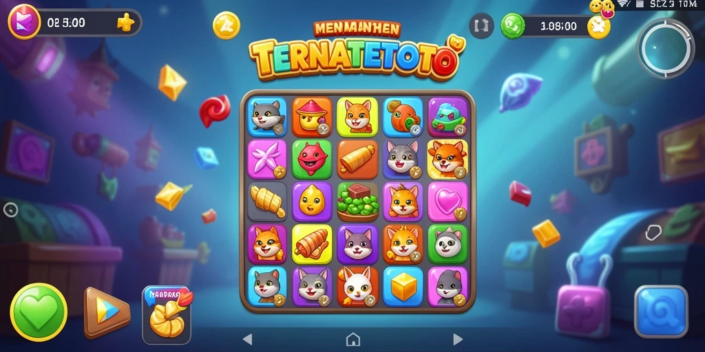 Screenshot TERNATETOTO menampilkan gameplay seru Match-3.